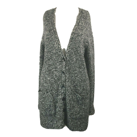Autumn‎ Cashmere Cardigan Womens Sz XS Dark Gray Button Up Sweater Pockets - Picture 1 of 8